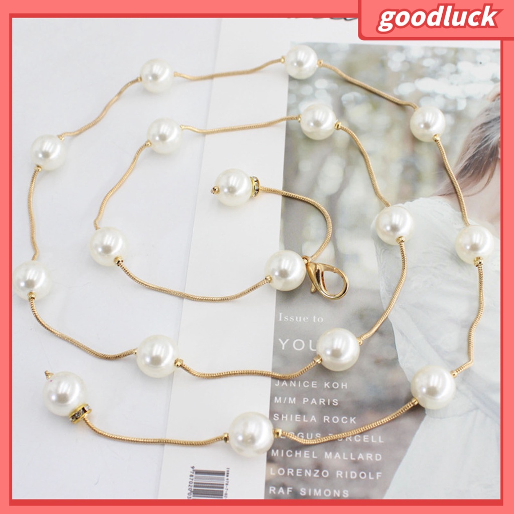 |Đồ Chơi GODK GODK Độc Đáo| Thắt Lưng Dây Xích Dài Mỏng Đính Ngọc Trai Acrylic Thanh Lịch Có Thể Điều Chỉnh Cho Nữ