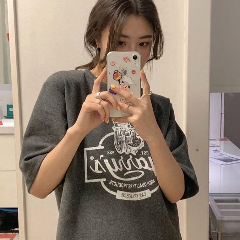 Áo thun XINLANYASHE tay ngắn dáng rộng thời trang Hàn Quốc 2023 cho nữ