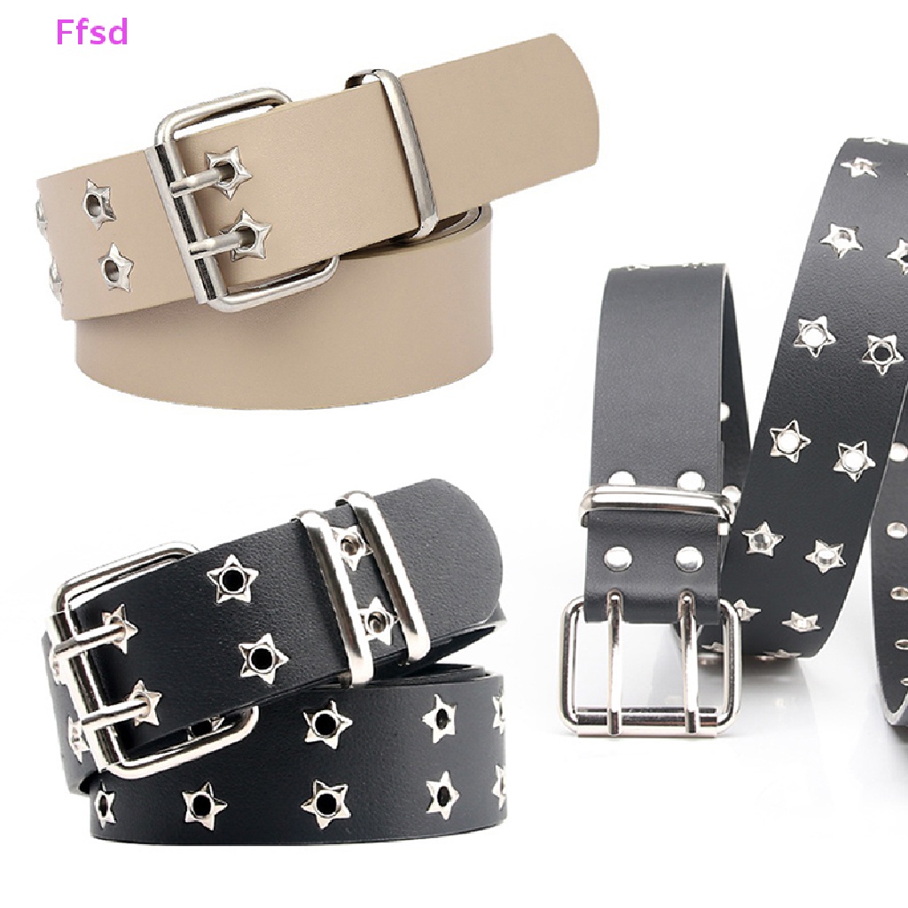 Thắt Lưng Da PU Đính Đinh Tán Đôi 105cm Phong Cách Punk Cá Tính Cho Nữ