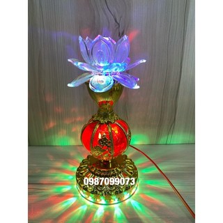 Đèn xoay hoa sen, đèn bàn thờ xoay kim minh giá bán/1 cái