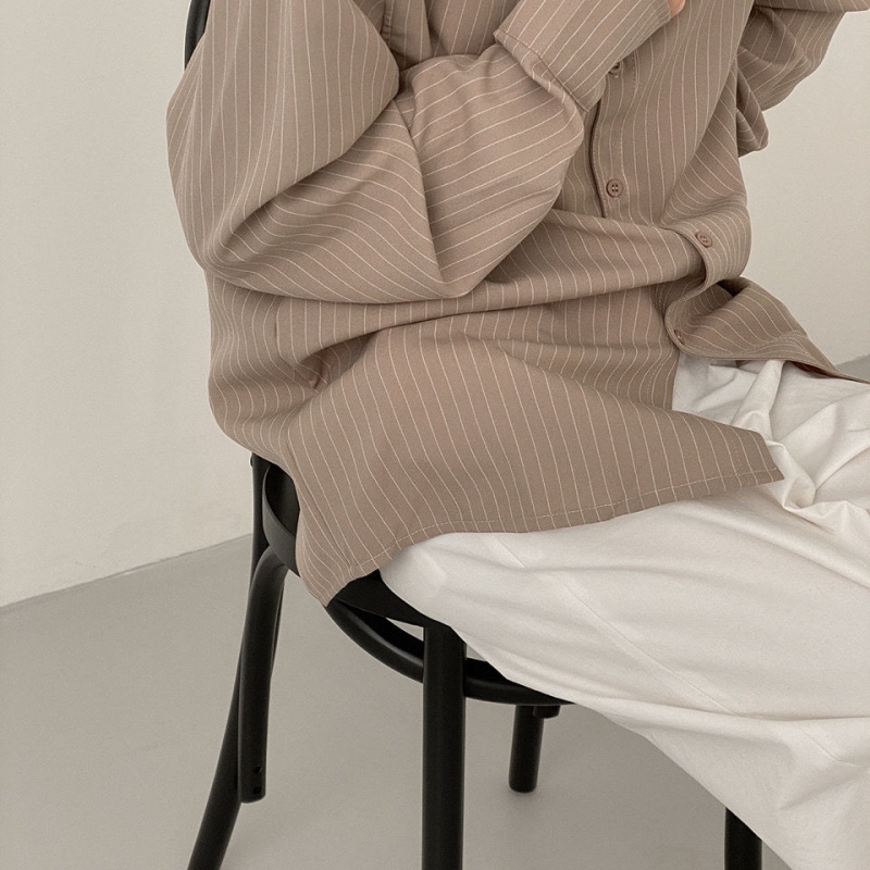 Áo Sơ Mi Tay Dài Kẻ Sọc Phong Cách Hàn Quốc Thời Trang Mùa Xuân Mới 2023 Cho Nam