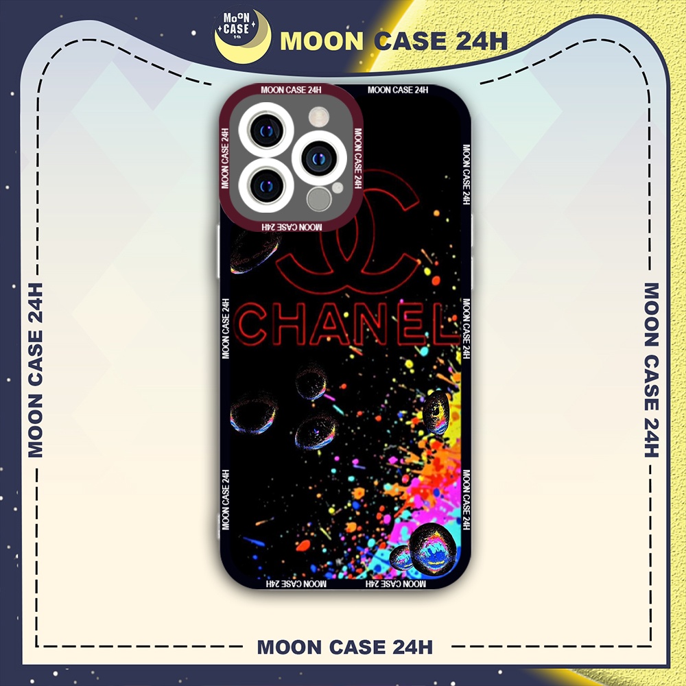 Ốp lưng iphone cạnh vuông Moon Case Chanel 7/7plus/8/8plus/x/xs/11/12/13/14pro/max/plus/promax