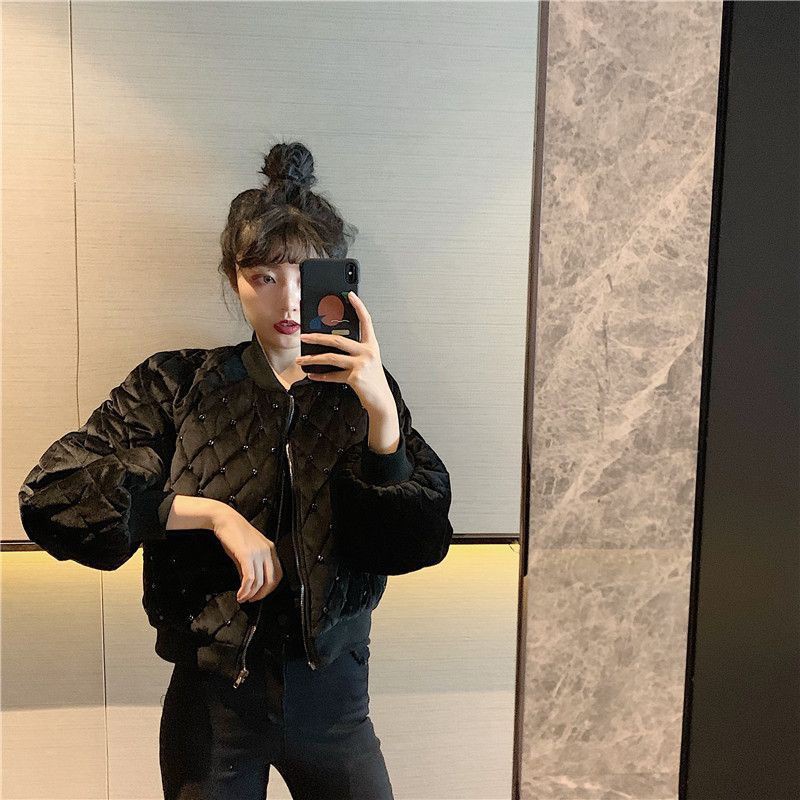 ÁO KHOÁC BOMBER QUẢ TRÁM CHẤT NHUNG QUẢNG CHÂU KÈM HÌNH THẬT - Quảng Châu