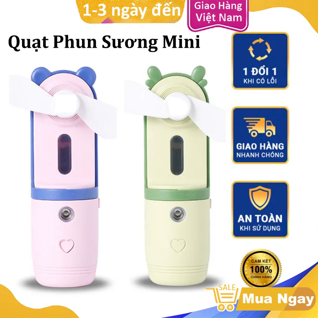 Quạt Mini USB Cầm Tay Quạt Du Lịch Có Phun Sương Làm Mát Điều Hòa Không Khí Tạo Độ Ẩm Ngoài Trời Ký Túc Xá, Du Lịch