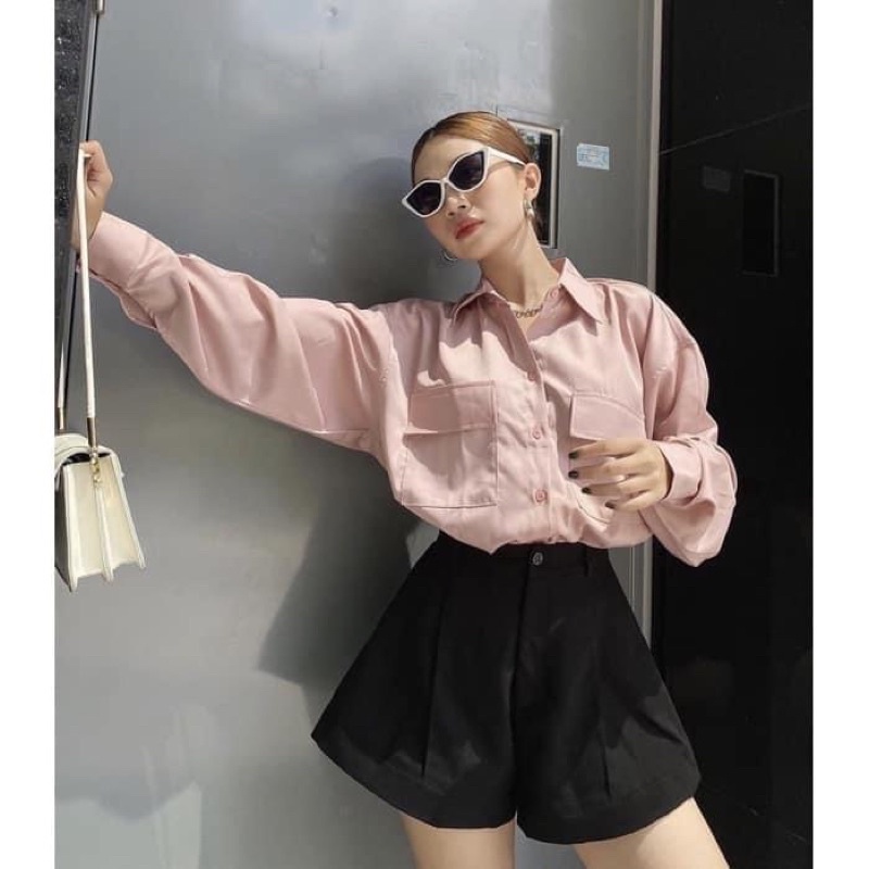 Quần Short Nữ Ống Rộng Phong Cách Hàn Quốc Mặc Siêu Tôn Dáng_099