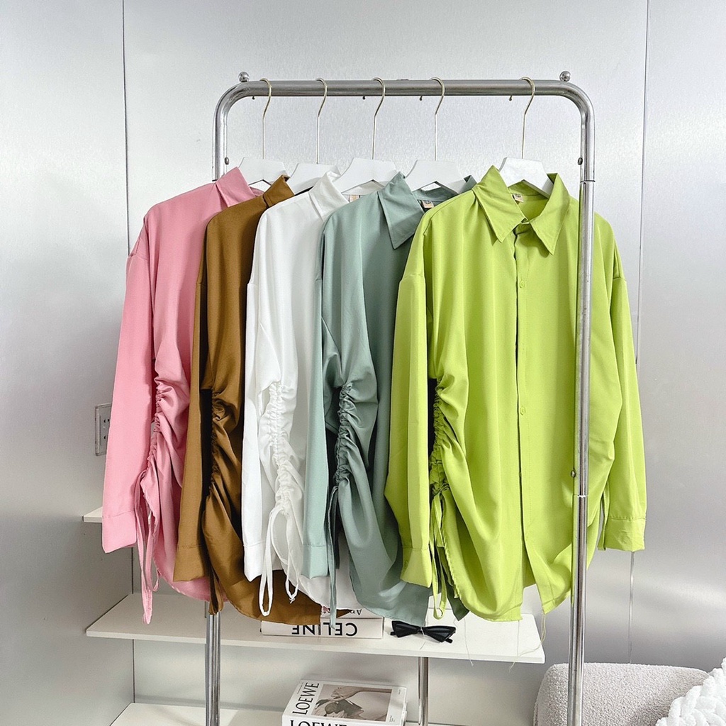 Sơ Mi Nữ Rút Eo, Sơ Mi Dáng Dài Giấu Quần Hàng Thiết Kế