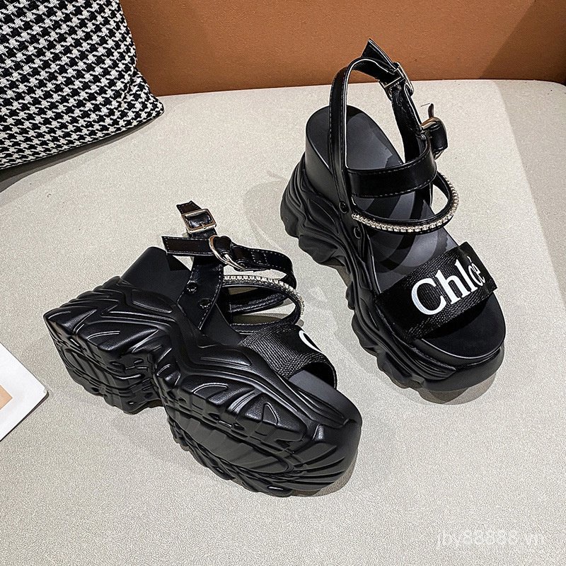 2023Dép bánh mì thời trang nữ quai ngang bản to phong cách hiện đại đế cao, dép quai thuê hàng cao cấp DN