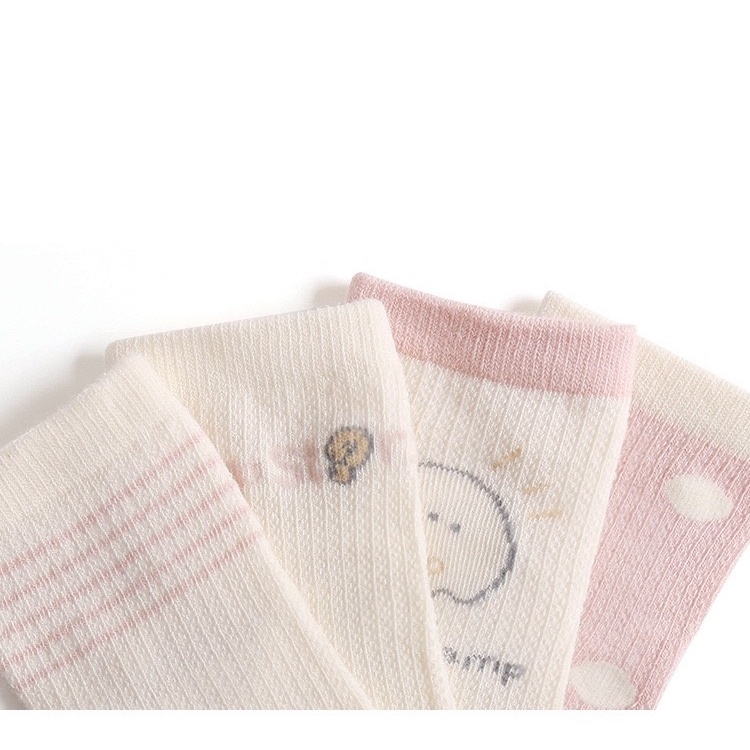 Set tất lưới 4 đôi cho bé Nemo Baby họa tiết Hàn Quốc mẫu mới 2023