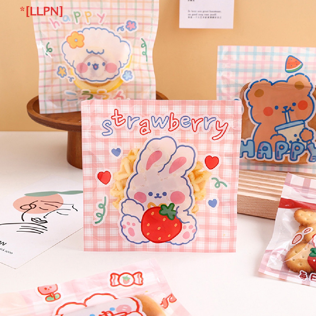 Set 10 Túi Đựng Bánh Kẹo Có Khóa Kéo Họa Tiết Hoạt Hình Dễ Thương