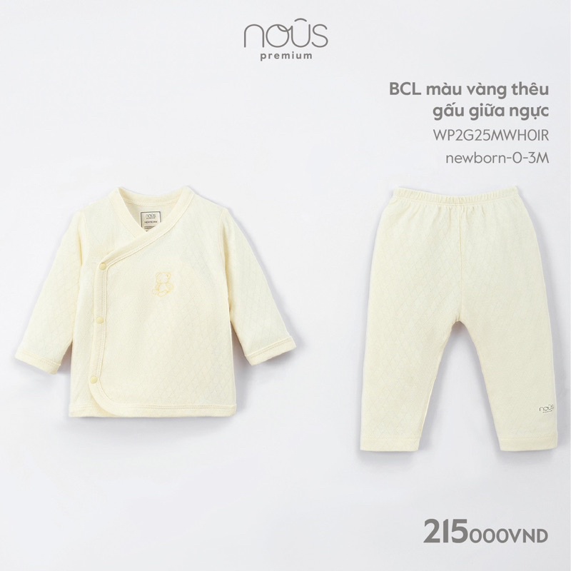 Bộ quần áo cài lệch  Romper nous  cho bé từ 0-3m đến 9-12m