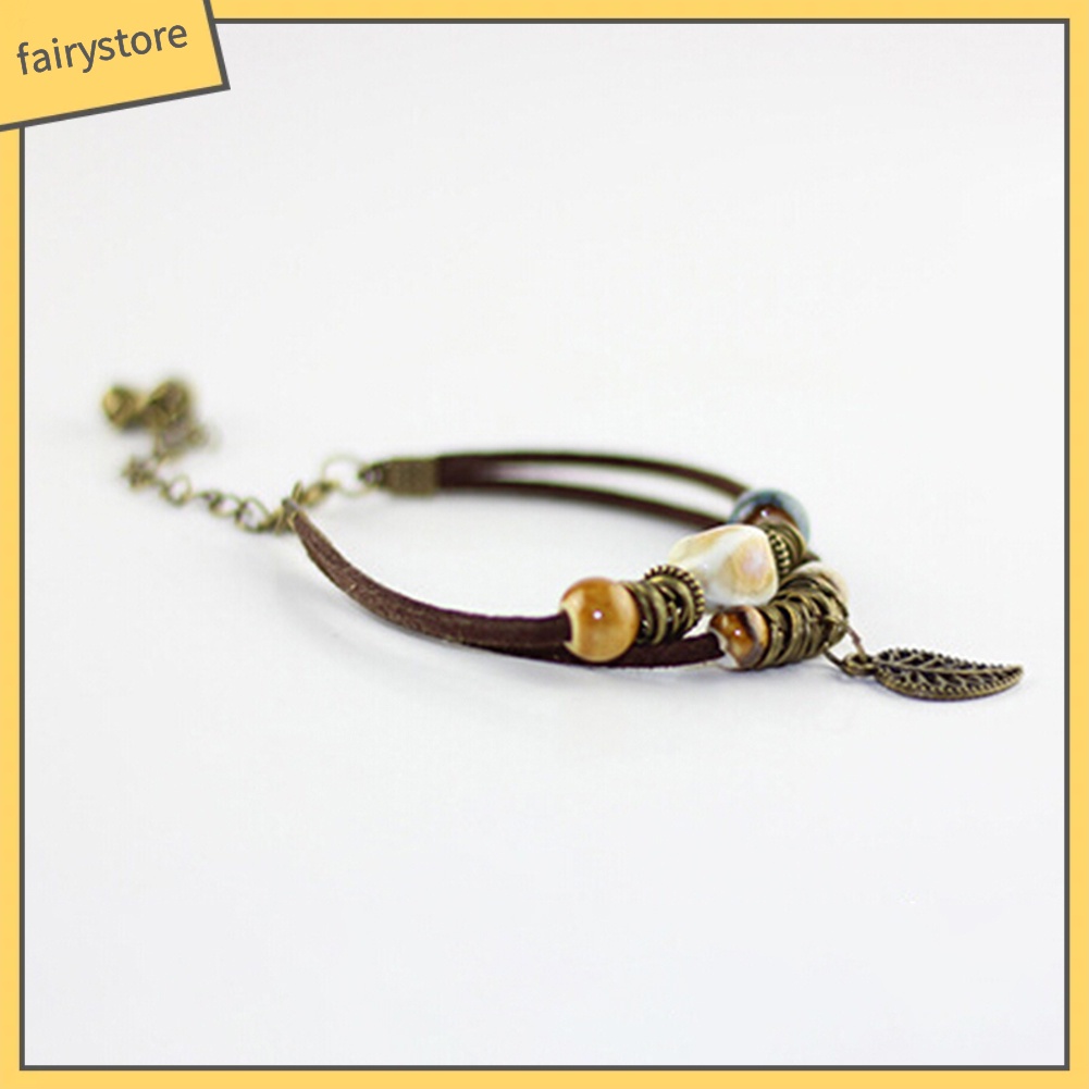 Vòng Tay Da Giả Hai Lớp Đính Hạt Gốm Sứ [Fairy1] [Fairy1]