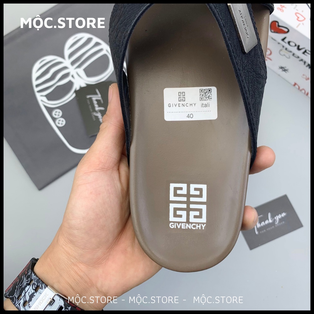 Dép Da Quai Chéo Nam Nữ Gyvenchy , Dép quai chéo , Dép da bò đế cao su siêu chất có bảo hành Full Box.