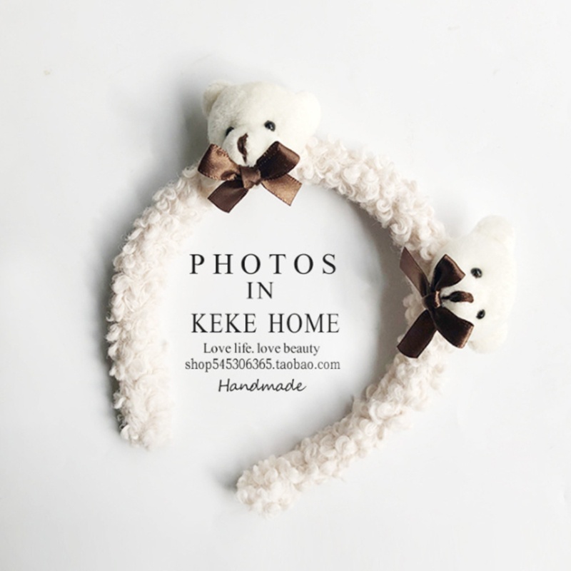 Flgo Băng Đô Cài Tóc Lông Xù Hình Gấu / Thỏ Hoạt Hình Đáng Yêu Dành Cho Nữ