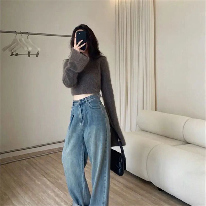 Áo Dệt Kim Tay Dài Màu Sắc Cà Phê Ngọt Ngào Thời Trang Mùa Thu Cho Nữ