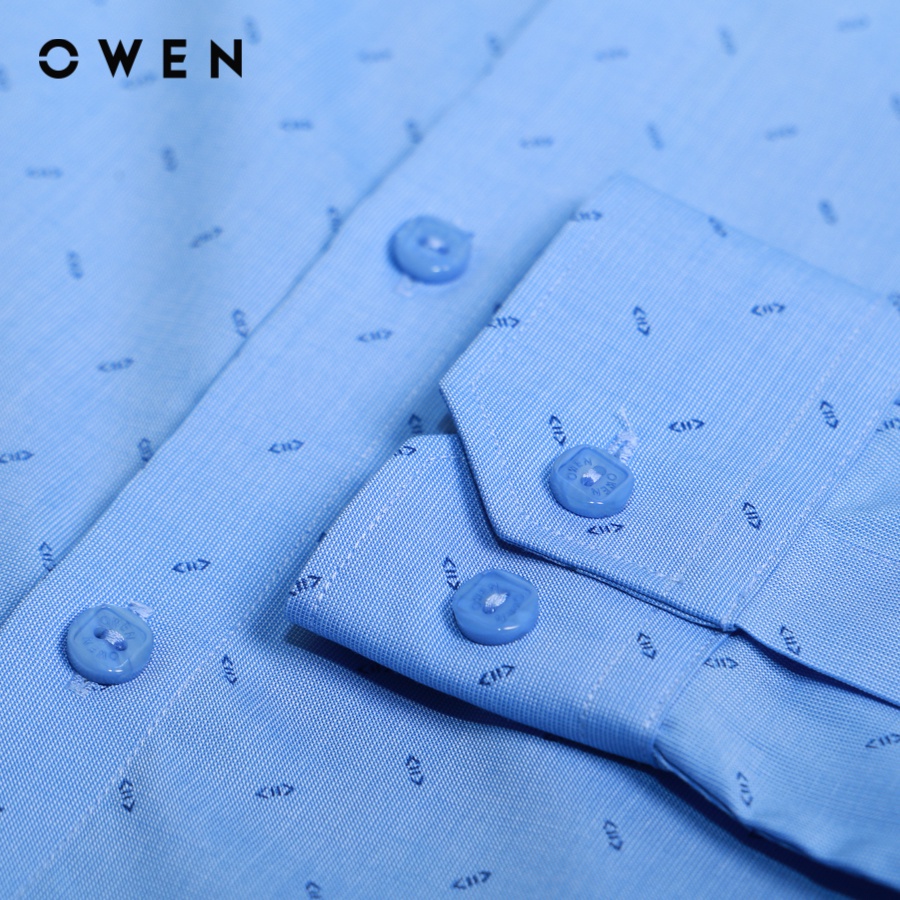 OWEN - Áo sơ mi dài tay Regular Fit màu Xanh Bamboo - AR230090D