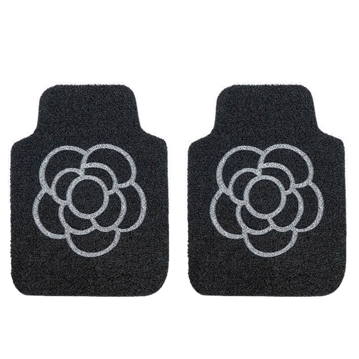 Bộ 02 Thảm rối lót sàn xe ô tô cao cấp hình hoa trà cao cấp _oto