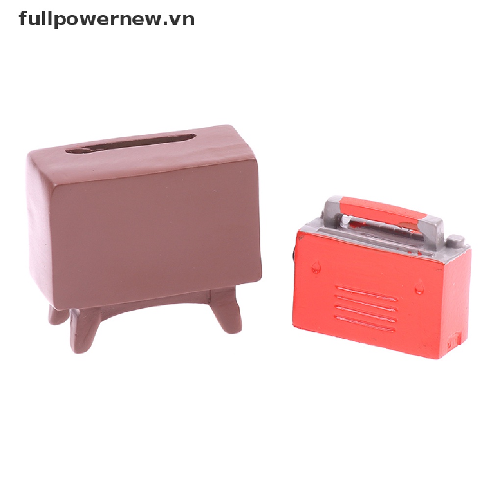 Mô Hình TV radio Mini Để Bàn Trang Trí Nhà Búp Bê vn