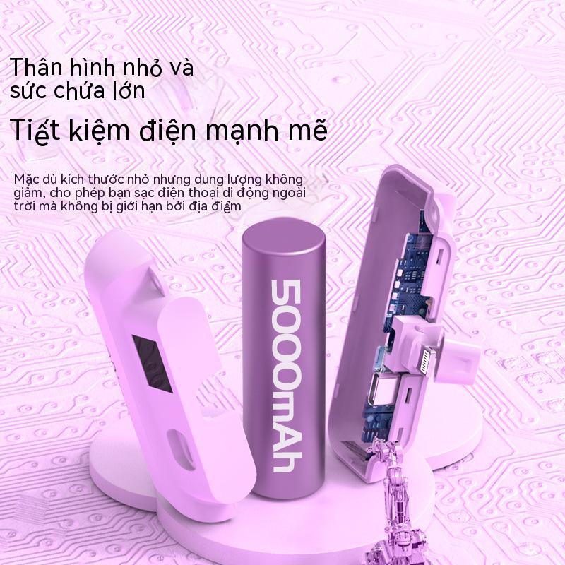 Sạc Dự Phòng Không Dây Mini Bỏ Túi Họa Tiết Hoạt Hình Dễ Thương