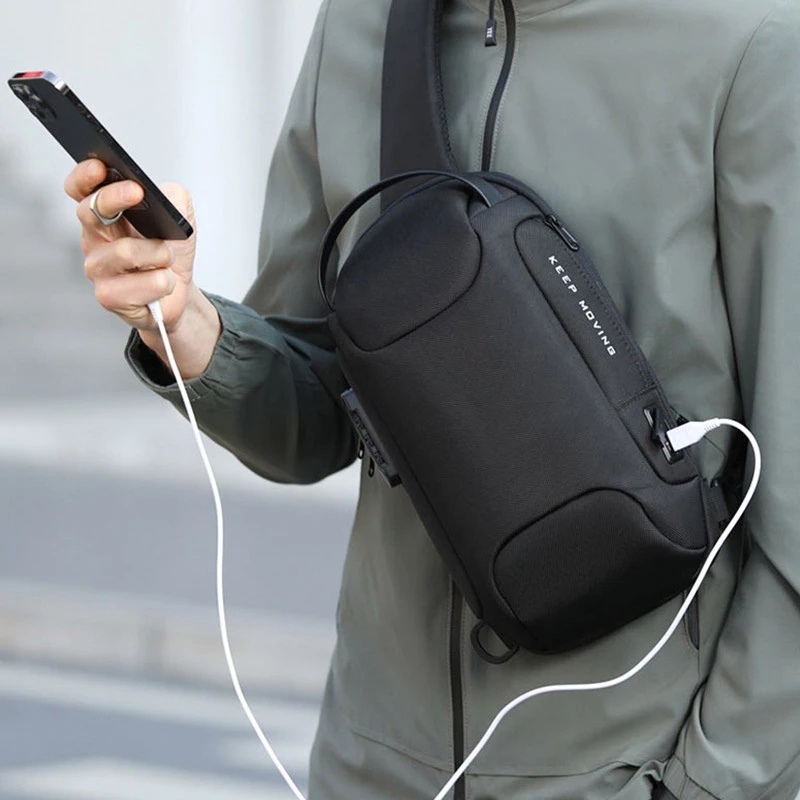 Túi Đeo Chéo Chống Nước Chống Trộm Đa Năng Thời Trang Cho Nam