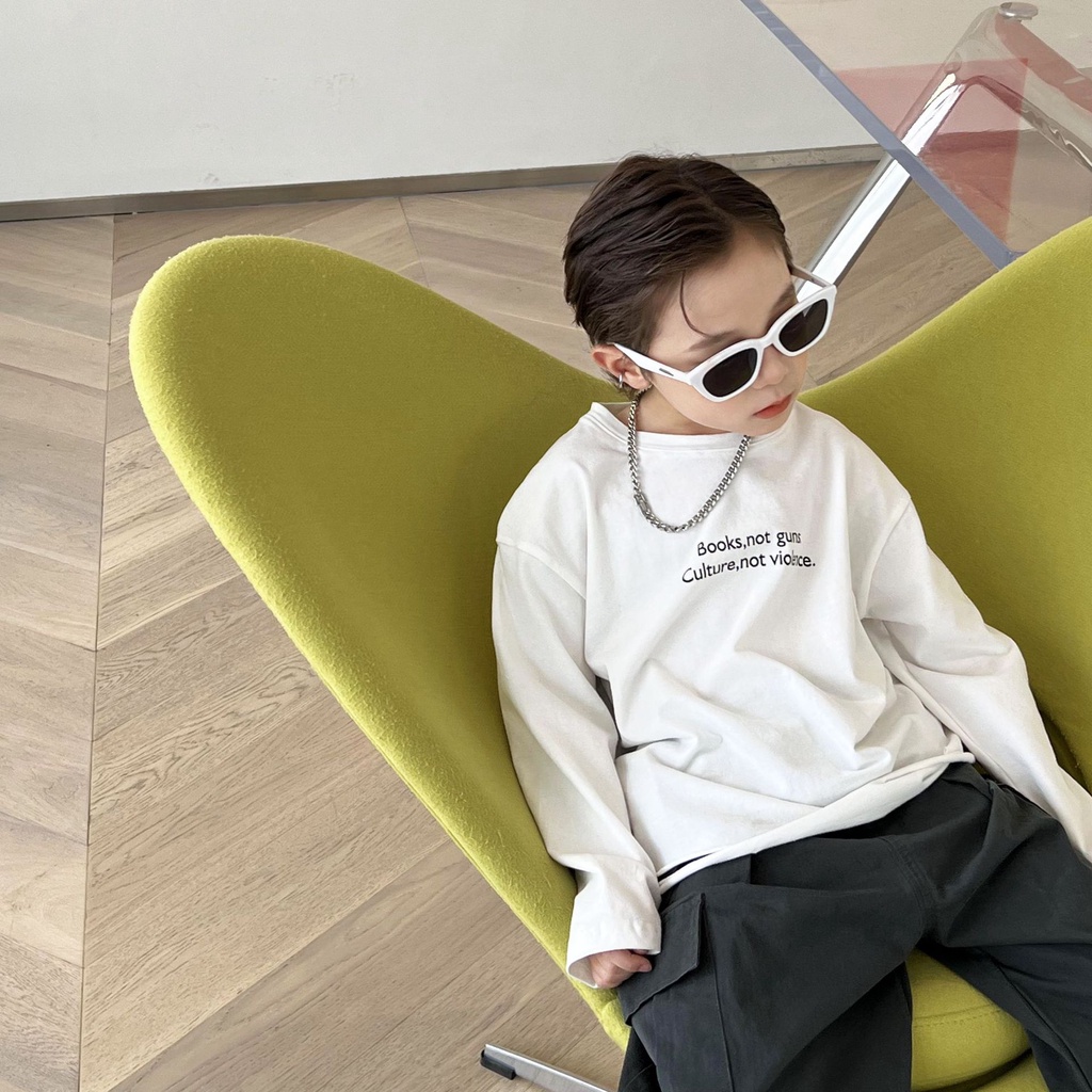 Áo thun dài tay bé trai rách gấu A252 size 90-140, quần áo trẻ em quảng châu cao cấp