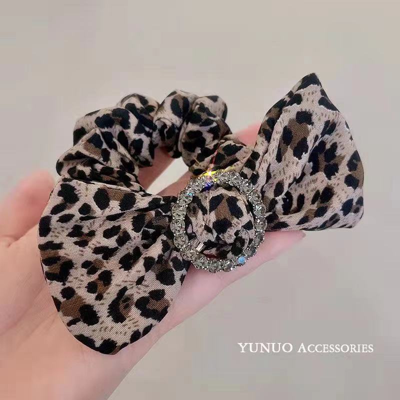 Dây Cột Tóc Cao Su Co Giãn In Họa Tiết Da Báo Thời Trang Cho Nữ