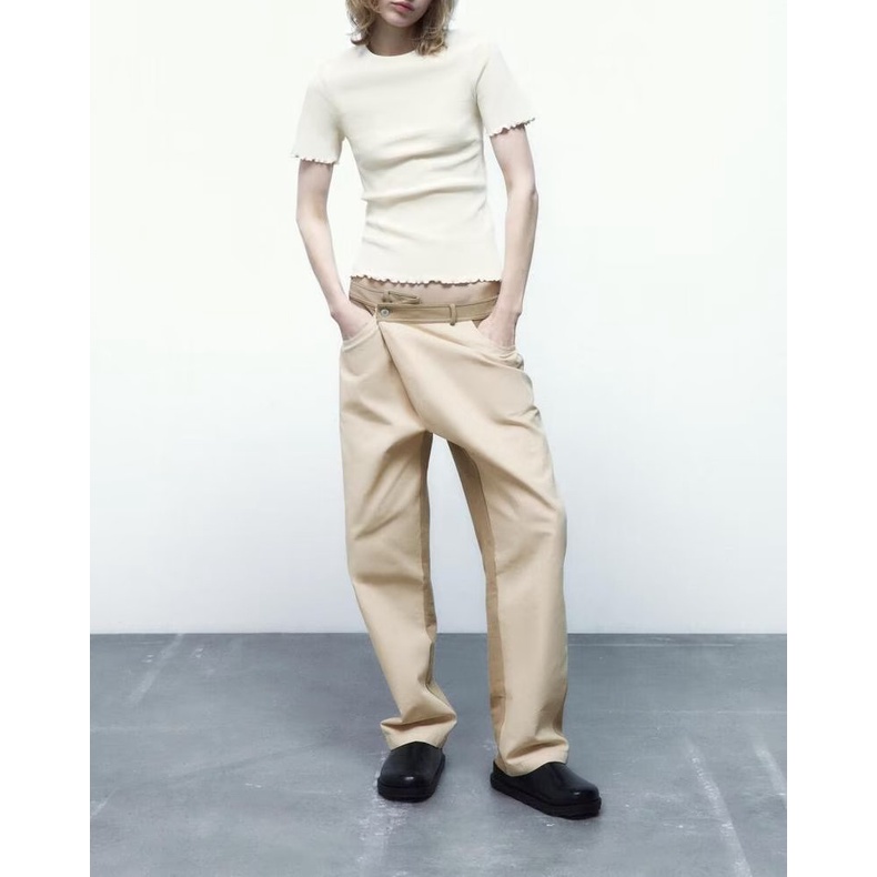 Zara Áo Thun Mềm Cổ Tròn Ngắn Tay Thời Trang Mùa Hè 4770017