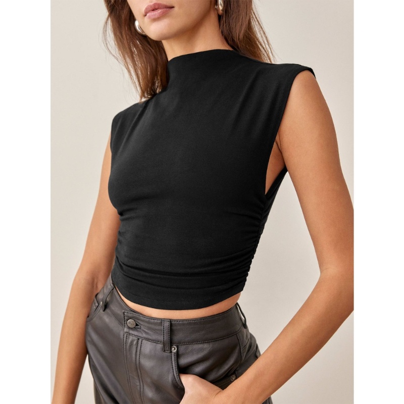 Áo Croptop Sát Nách Màu Trơn Dáng Ôm Quyến Rũ Cho Nữ