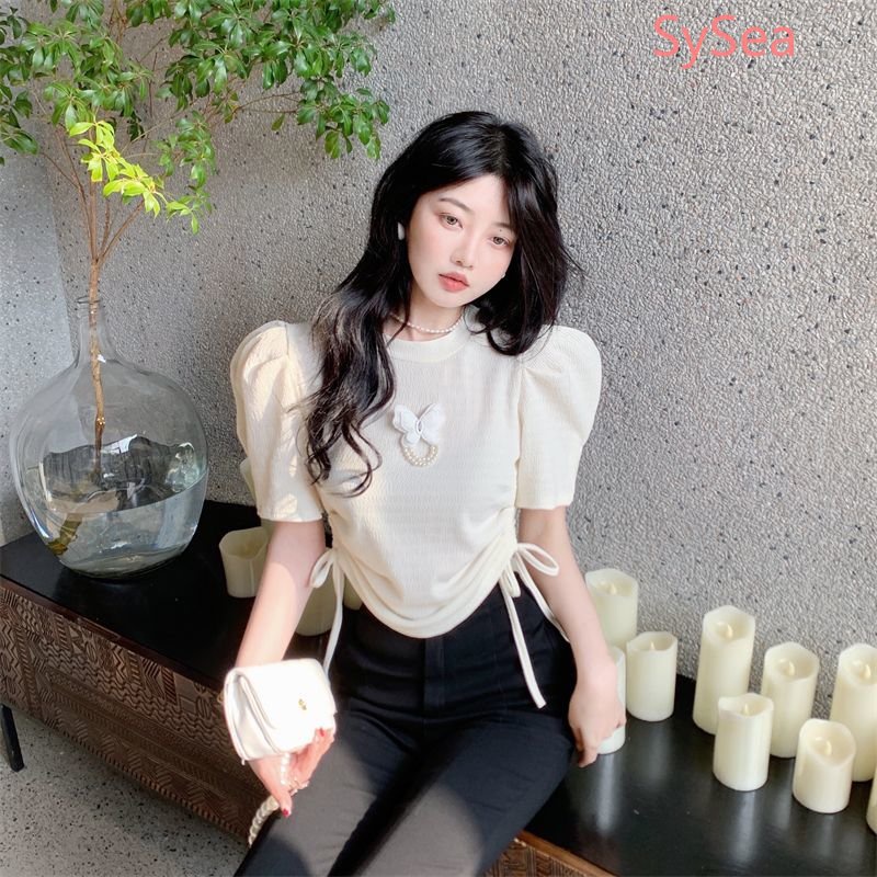 Áo Thun Tay Phồng Phối Dây Rút Thời Trang Mùa Hè Dành Cho Nữ