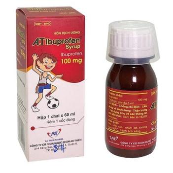A.T Ibuprofen 100mg siro lọ 60ml An Thiên - Hỗ trợ hạ sốt, giảm ho