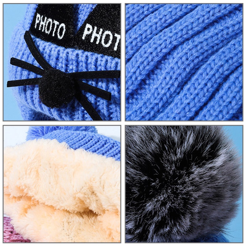 Bololo Mũ Len Dệt Kim Giữ Ấm Tai Thời Trang Thu Đông Cho Bé 0-10 Tuổi