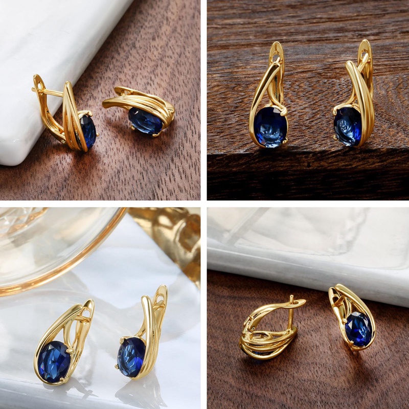 Ygt Khuyên Tai Tròn Đính Đá Zircon Màu Vàng Sang Trọng Cho Nữ