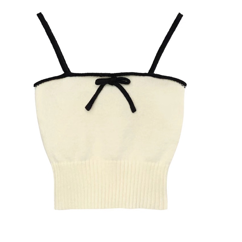 Áo Hai Dây Dệt Kim Dáng Ngắn Thời Trang Mùa Hè Gợi Cảm Dễ Thương