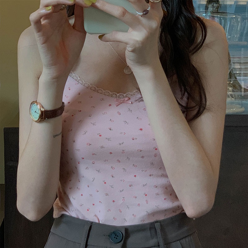 Porozi  Áo Hai Dây Ngắn Thắt Nơ Màu Đen Thời Trang Mùa Hè Cho Nữ