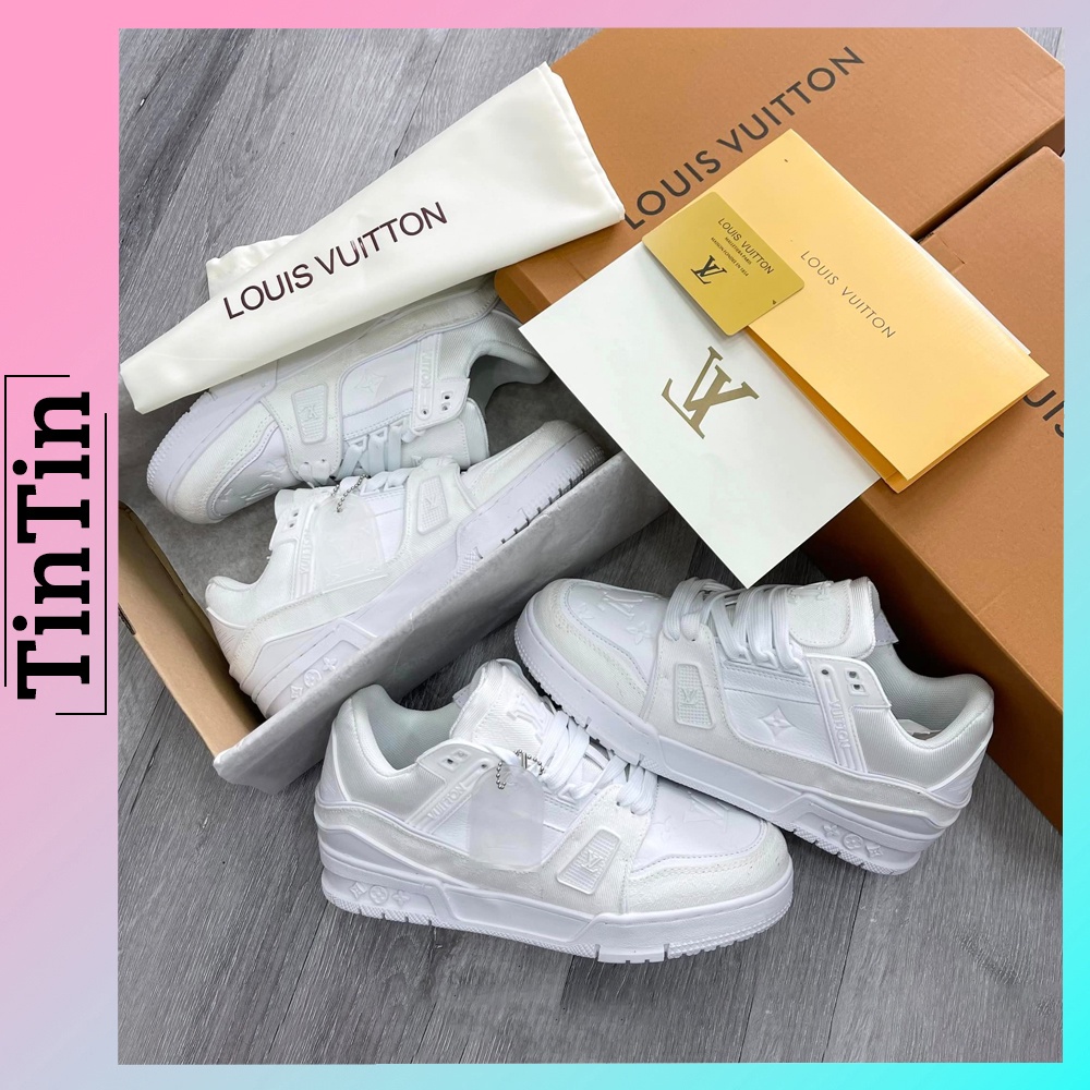 Giày LV Louis Vuitton Trainer Trắng, Giày Sneaker LV Thể Thao Hot Trend