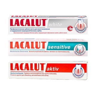 Kem đánh trắng răng Lacalut Aktiv - giảm viêm lợi, giảm chảy máu chân răng, răng chắc khỏe - tuýp 75ml