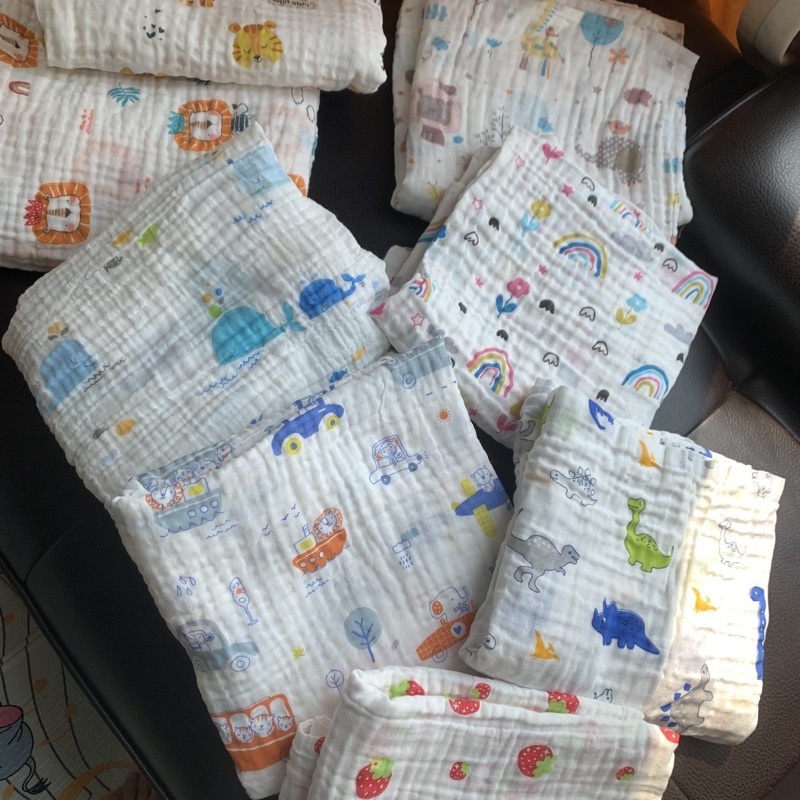 Vải Xô Muslin Cho bé 2 lớp 100% cotton loại xô cotton aden may khăn sữa, khăn tắm
