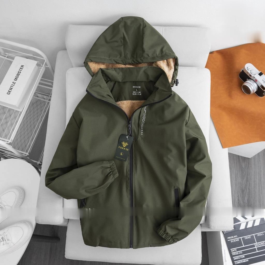 Áo khoác gió lót lông Unisex tráng bạc chống nước Lót lông vàng mớii Bemine MEN JK 079