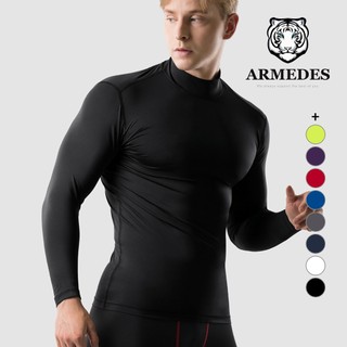 Áo Thun Thể Thao Nam Cổ lọ thấp Tập Gym  99% Polyester Siêu Thấm Hút và Mát Mịn Chính Hãng ARMEDES Hàn Quốc - AR 53