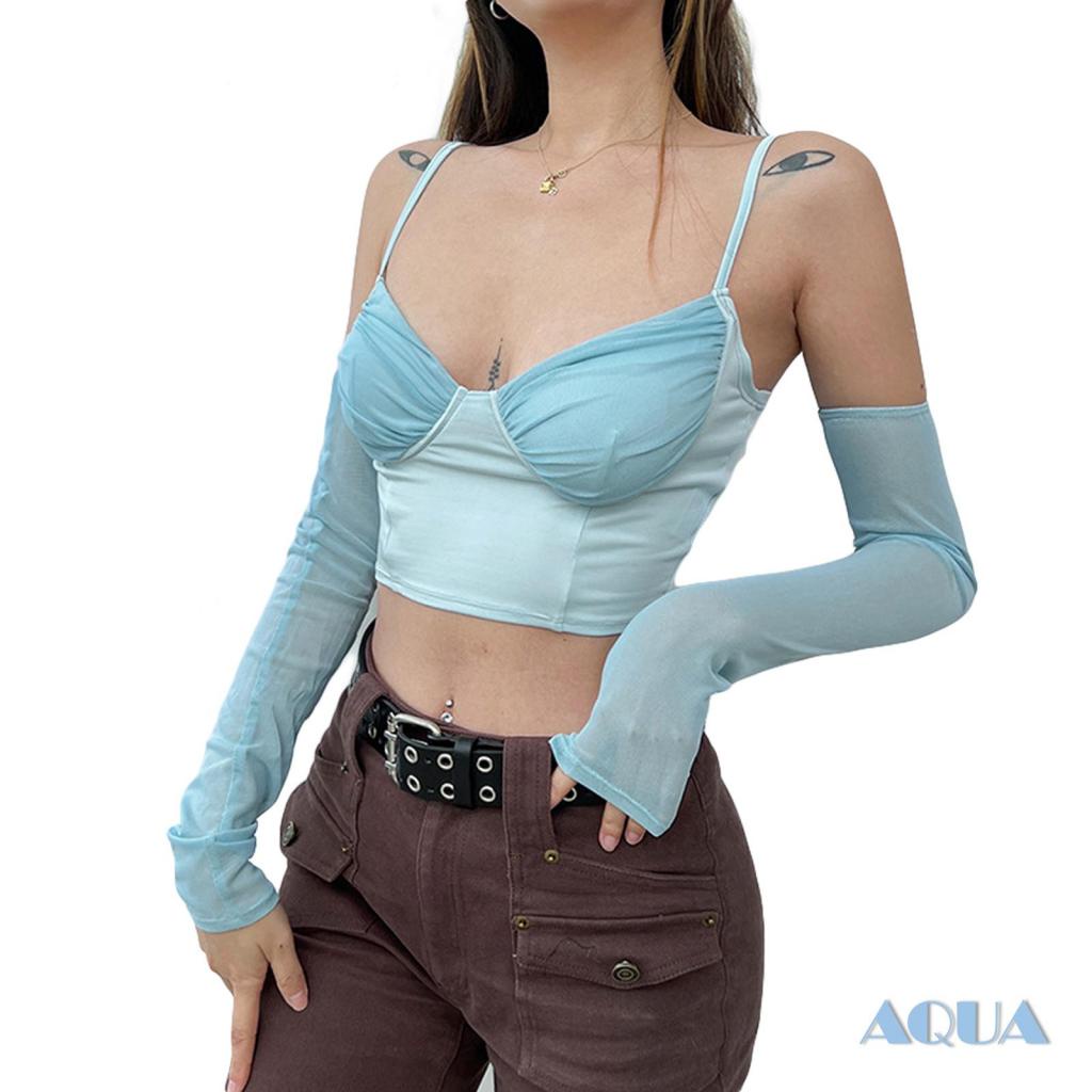 Áo Croptop Cổ Chữ V Màu Trơn Thời Trang Dành Cho Nữ