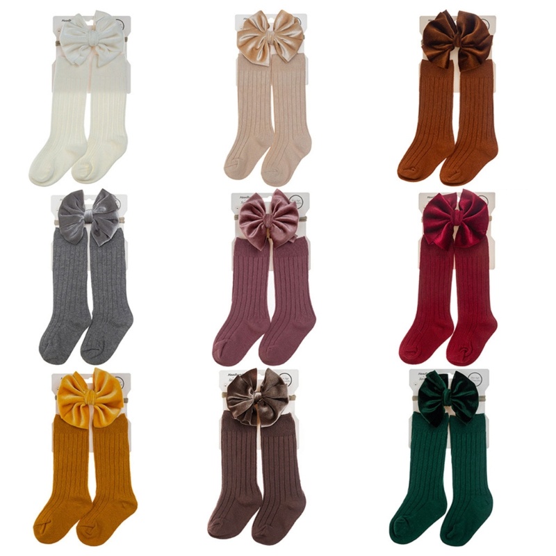 Vớ Cotton Kèm Băng Đô Xinh Xắn Dành Cho Bé Gái