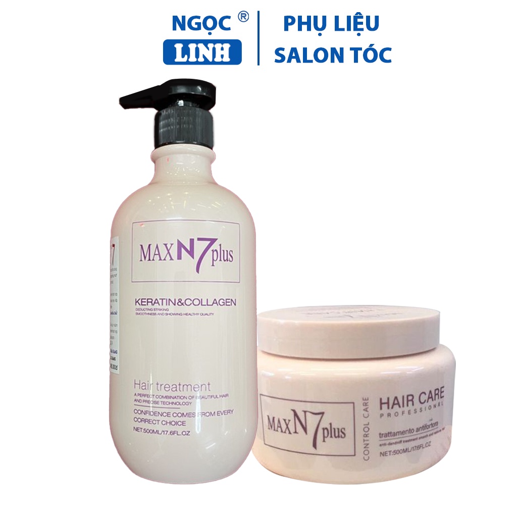 Kem hấp tóc Max N7 Plus chính hãng 500ml, kem ủ tóc N7 hoàn hình siêu phục hồi tóc hư tổn