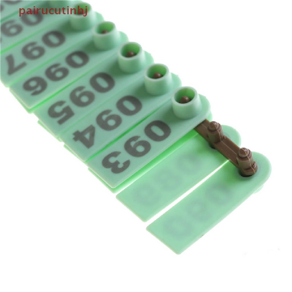 Set 100 Thẻ Đánh Dấu Số Đánh Dấu Số Bằng Nhựa Gắn Tai Gia Súc / Heo / Cừu / Bò Sá