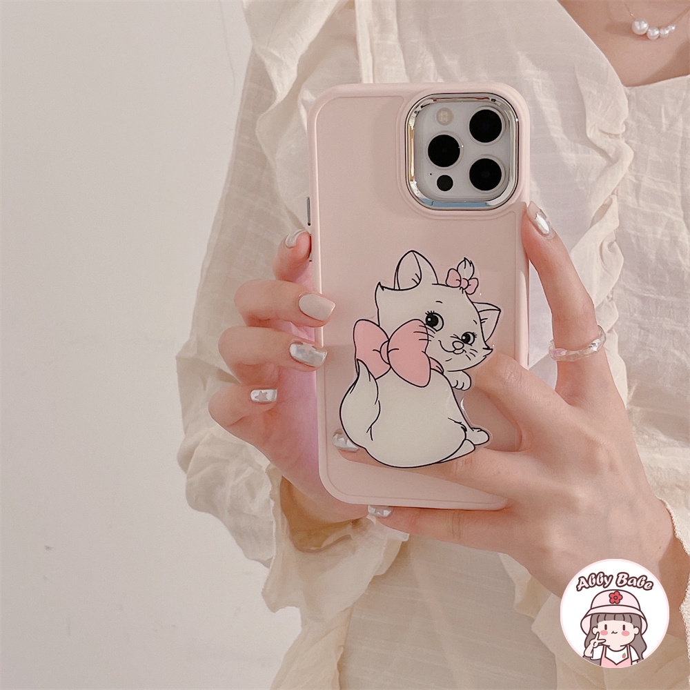 Ốp Điện Thoại TPU Mềm Chống Mồ Hôi Họa Tiết Mèo Hoạt Hình Có Giá Đỡ Kim Loại Cho IPhone 14 Pro Max 13 12 11 Pro Max