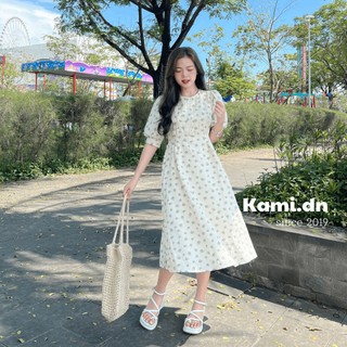 Váy hoa tay lỡ chất xốp 2 lớp