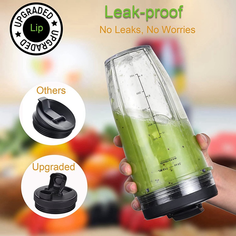 Cốc Xay Sinh Tố 24Oz Kèm 7 Lưỡi Dao Thay Thế Cho Nutri Ninja Auto IQ 24Oz