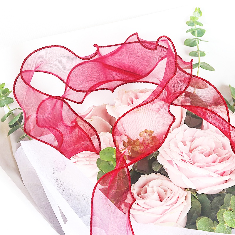 2.2/10m fishtail chiffon ribbon sóng cạnh Organza sợi Ribbon bó hoa quà tặng đóng gói đám cưới bên trang trí may cung cấp