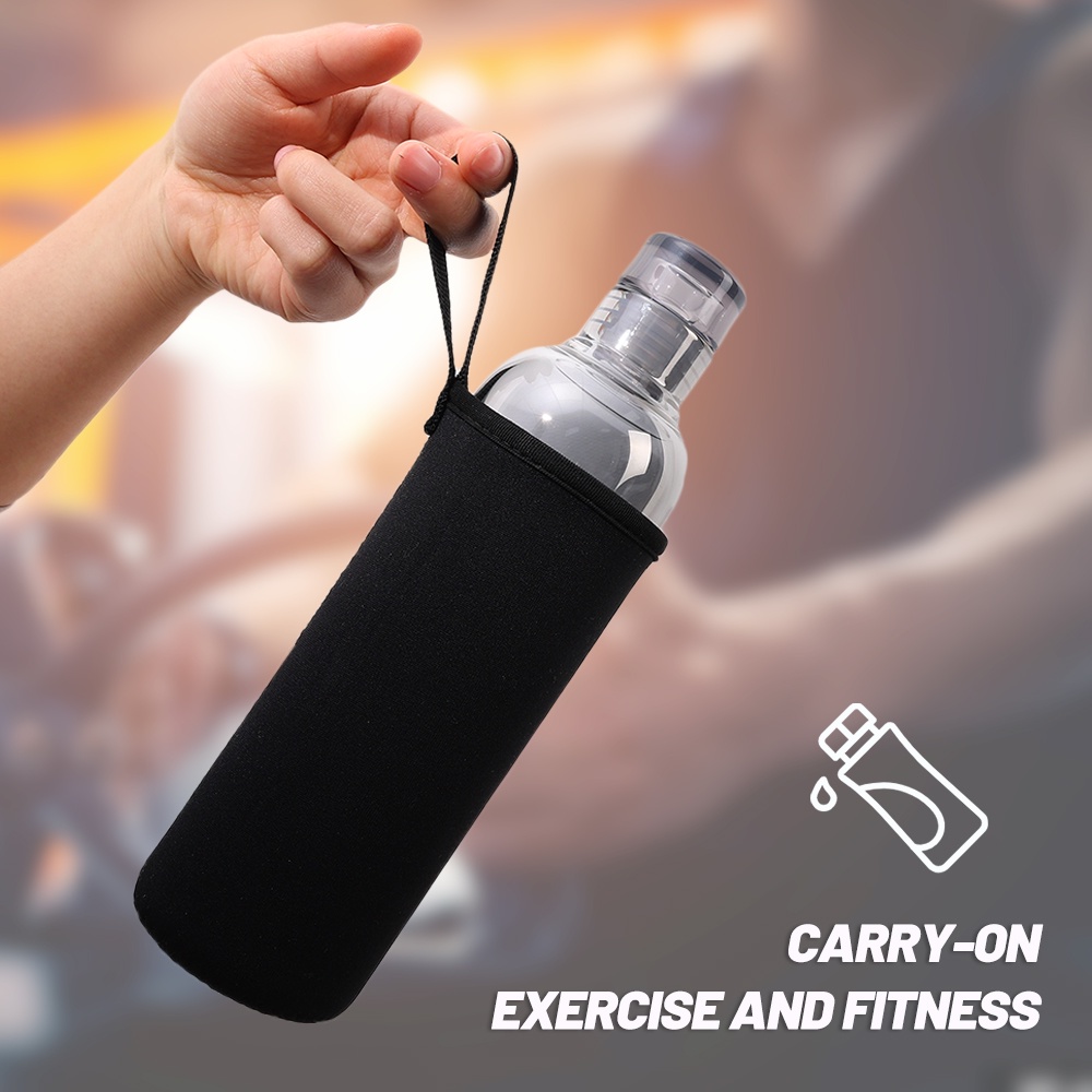 Bình Nước Thủy Tinh Dày Dung Tích 500ml Có Thang Đo Thời Gian Chống Rò Rỉ