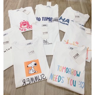 [ M65 - Freeship ] Áo Thun Tay lỡ Form rộng ✨ Chất Cotton Khô ✨ Màu trắng xinh