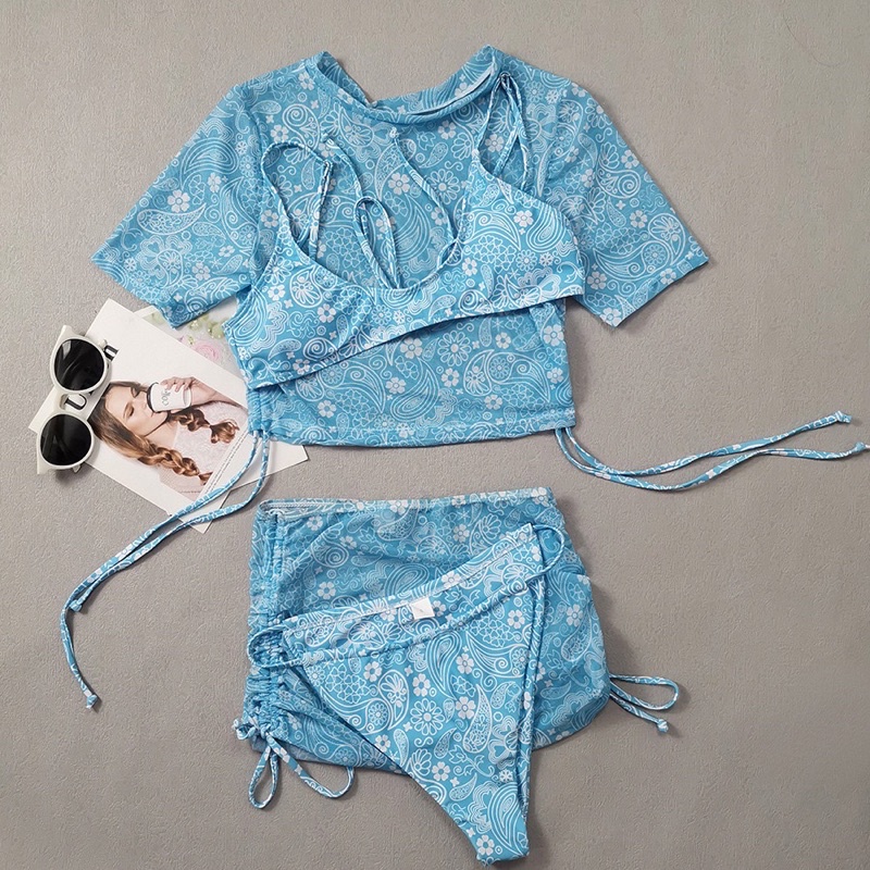 Set bikini 3 mảnh kèm áo + chân váy