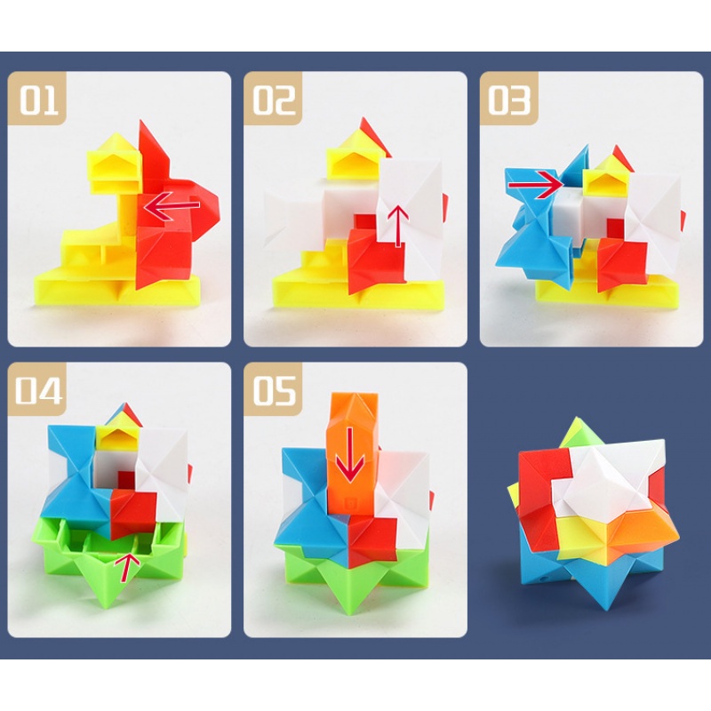 Đồ Chơi Khối Rubik Mini Lắp Ráp Hình Móc Khóa Giáo Dục Cho Trẻ Em